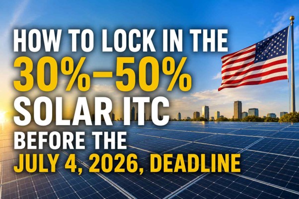 How to Lock In the 30%–50% Solar ITC Before the July 4, 2026, Deadline