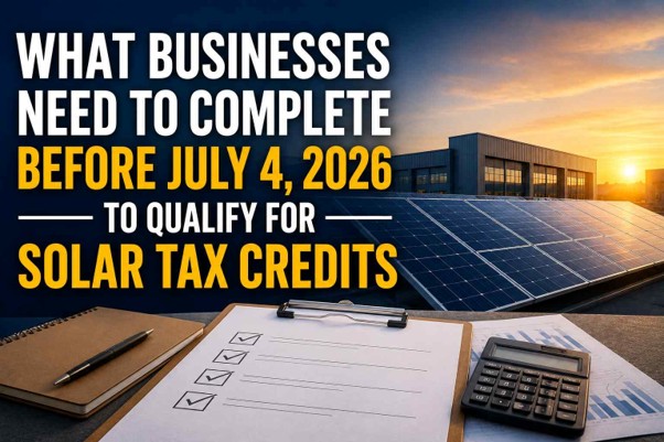 What Businesses Need to Complete Before July 4, 2026 To Qualify for Solar Tax Credits